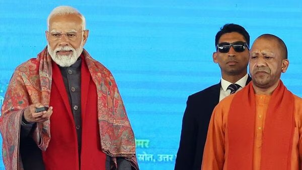 उत्तरप्रदेश के संभल में पीएम मोदी ने रखी कल्कि धाम की आधारशिला, सीएम योगी भी मौजूद