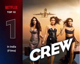 क्रू ने बनाया रिकॉर्ड, बनी 2024 में नेटफ्लिक्स पर सबसे ज्यादा देखी गई भारतीय फिल्म