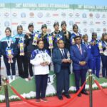 फेंसिंग का फाइनल देखने पहुंची खेल मंत्री रेखा आर्या