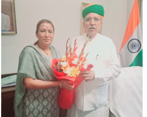 खेल मंत्री रेखा आर्या की केंद्रीय मंत्री मेघवाल से मुलाकात